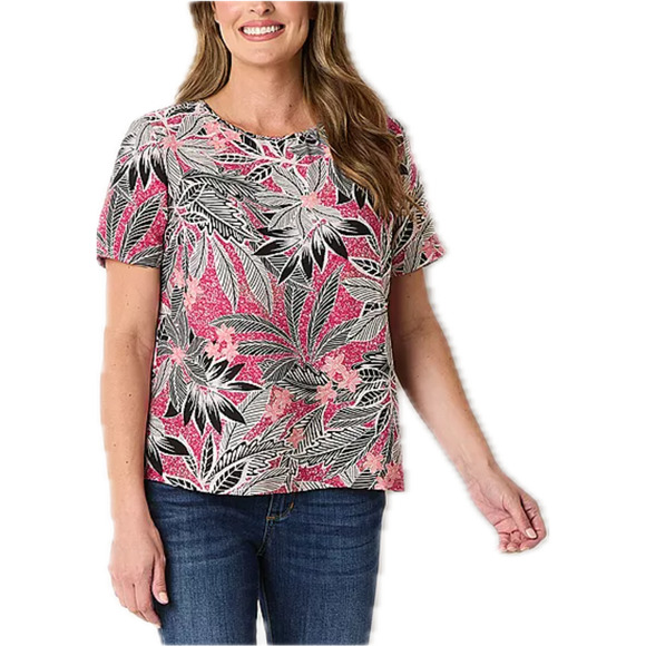 Liz Claiborne Tropical Hawaiian Blouse 3X Vacation Slimming Lightweight - Picture 1 of 9
